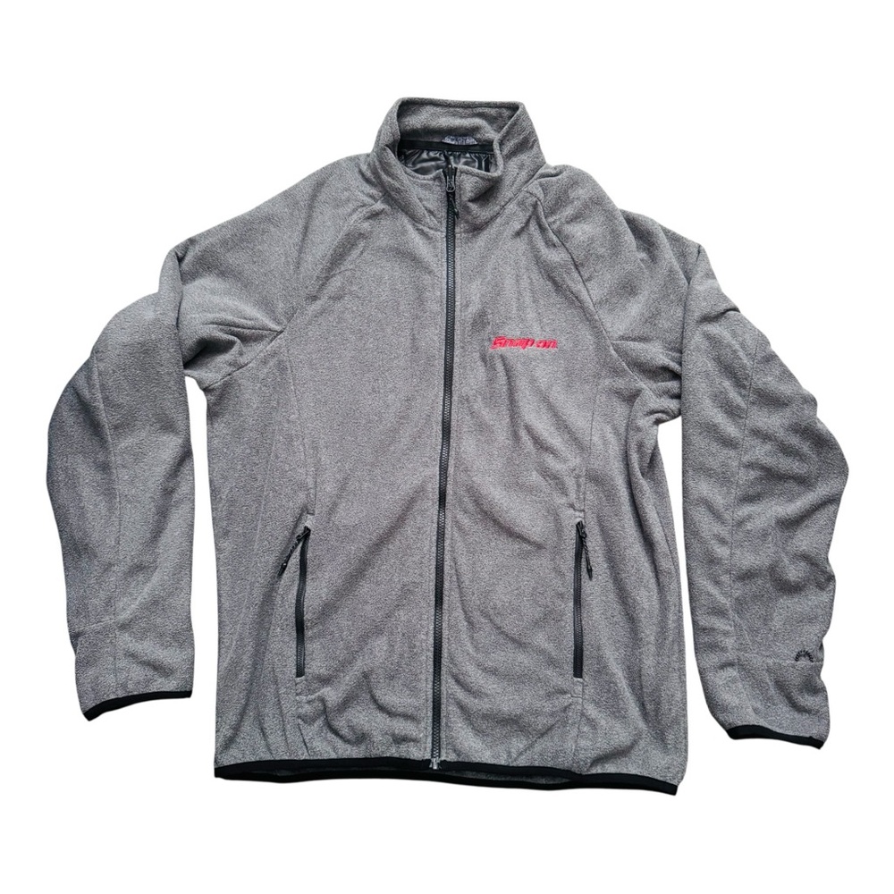 Men’s Snap-on fleece jacket, grey, lightweight, Trimark XL, EUC